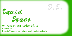 david szucs business card