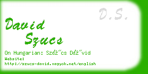 david szucs business card